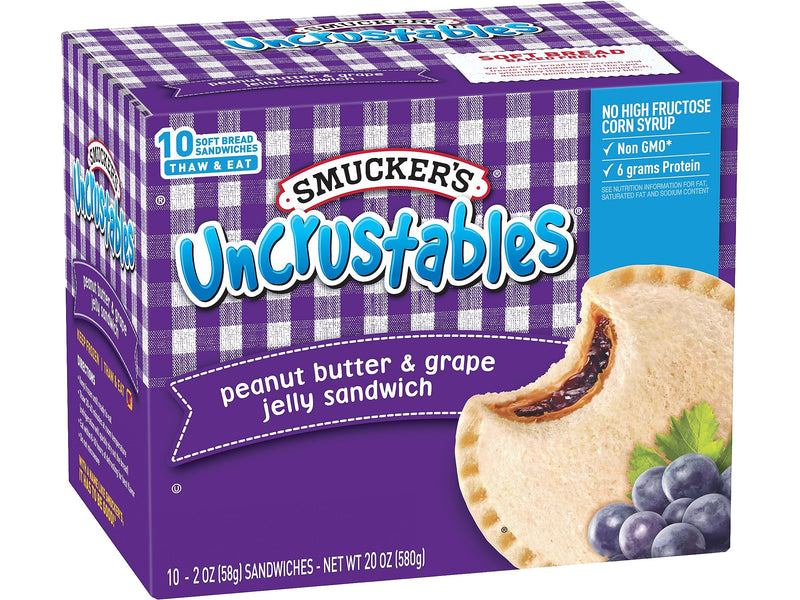 Smuckers Uncrustables Sandwich Variety Pack, 10 Sandwiches/Pack, 2/Pack (903-00134)