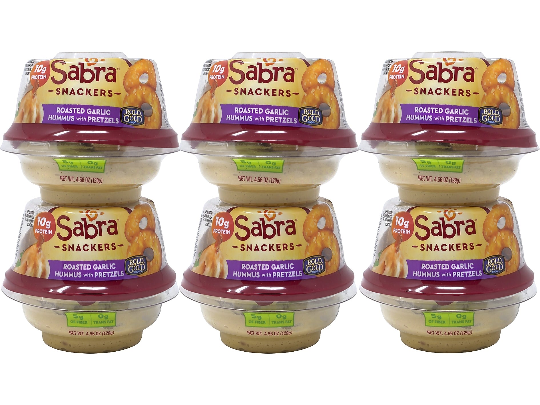 Sabra Classic Hummus with Pretzels, 4.56 oz., 6/Pack (30080)