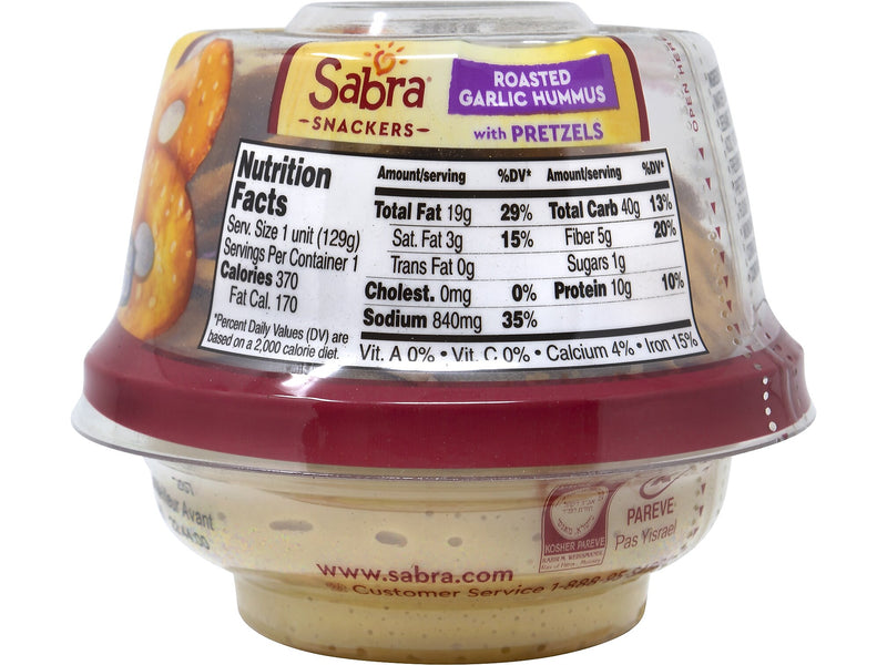 Sabra Classic Hummus with Pretzels, 4.56 oz., 6/Pack (30080)