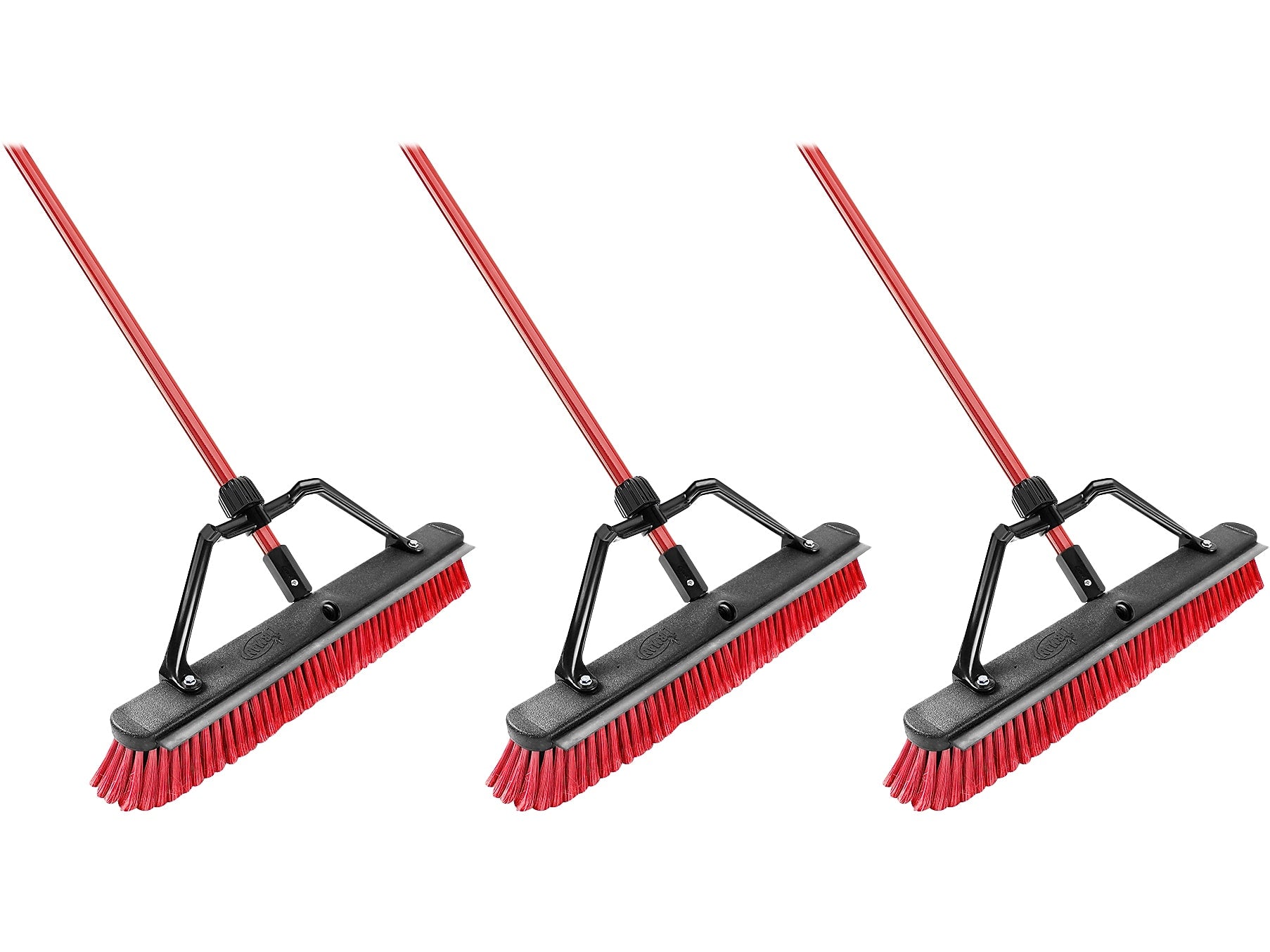 Libman Multi-surface 24" Push Broom, Red, 3/Pack (1230003)