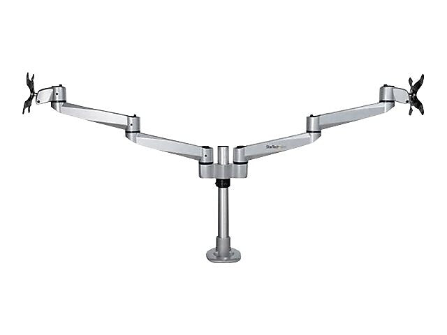 StarTech Desk Mount Dual Monitor Arm - Premium - For up to 27" Monitors, Up, Silver (ARMDUALPS)