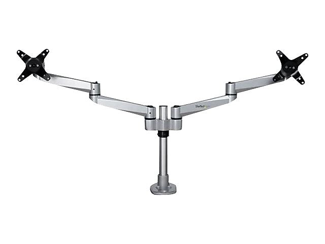 StarTech Desk Mount Dual Monitor Arm - Premium - For up to 27" Monitors, Up, Silver (ARMDUALPS)