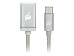 IOGEAR Charge & Sync 0.33' USB A Female/C Male, Silver (G2LU3CAF10-SIL)