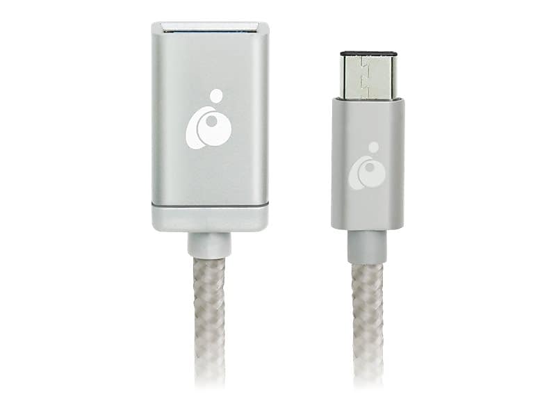 IOGEAR Charge & Sync 0.33' USB A Female/C Male, Silver (G2LU3CAF10-SIL)