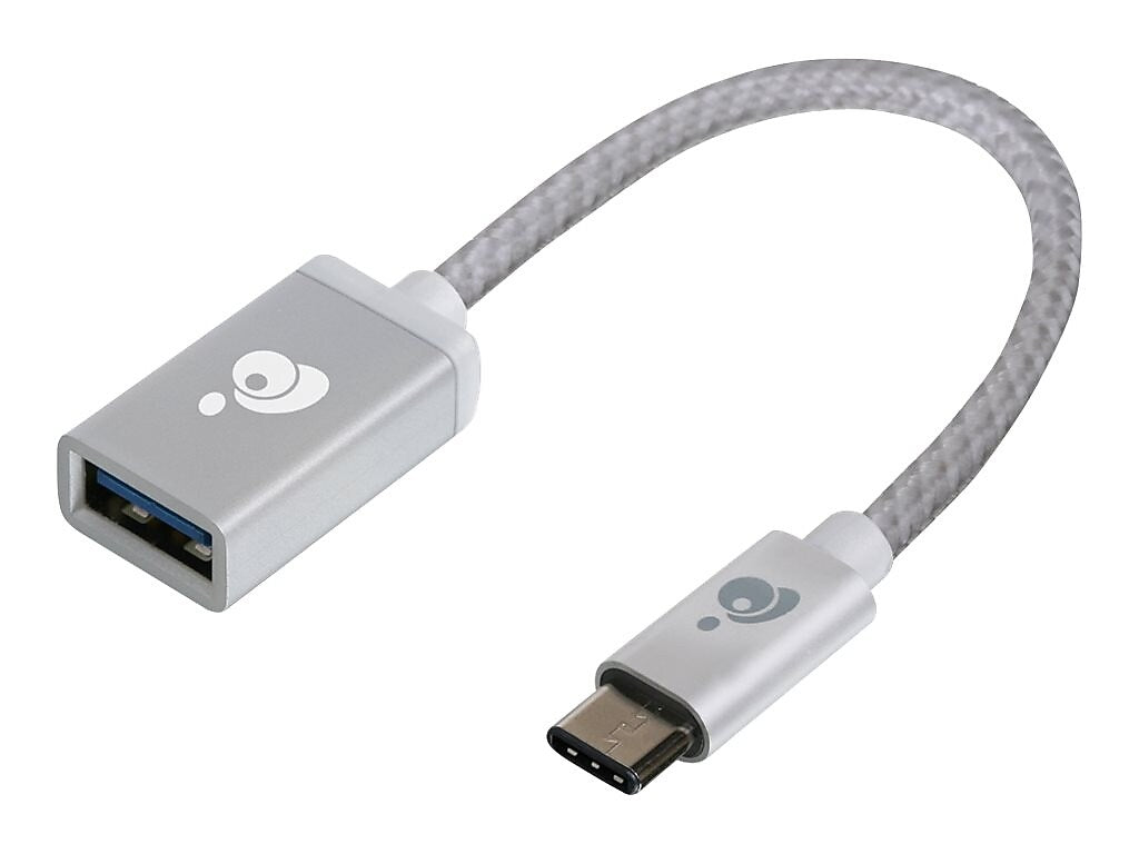 IOGEAR Charge & Sync 0.33' USB A Female/C Male, Silver (G2LU3CAF10-SIL)