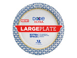 Dixie Ultra Large Paper Plate, 11.5", Blue/White/Yellow, 12/Pack, 8 Packs/Carton (16217/01P)