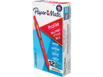 Paper Mate Profile Retractable Ballpoint Pen, Medium Point, Red Ink, Dozen  (2095454)