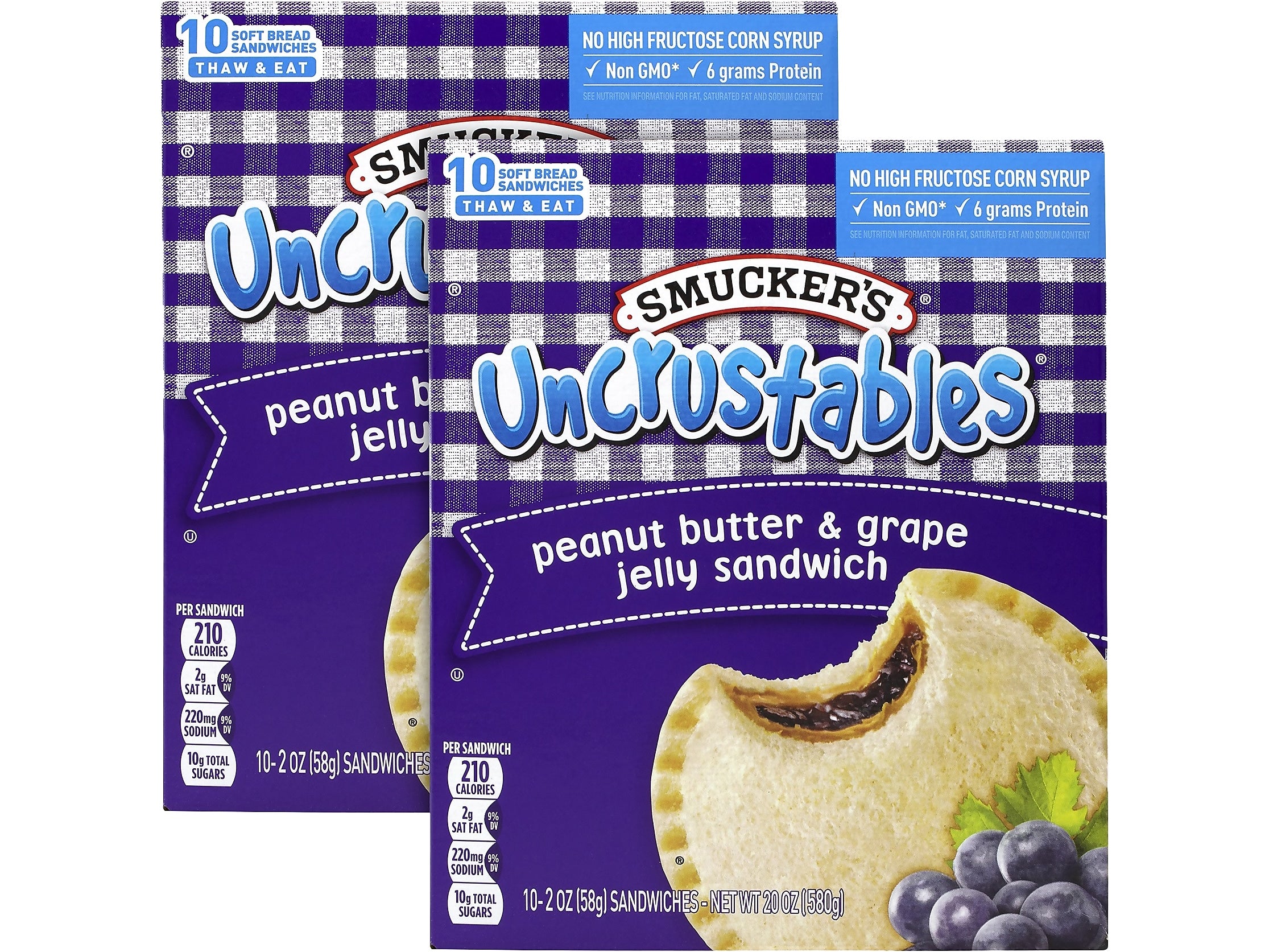 Smuckers Uncrustables Peanut Butter & Grape Jelly Sandwich, 2 oz., 2/Box (903-00135)