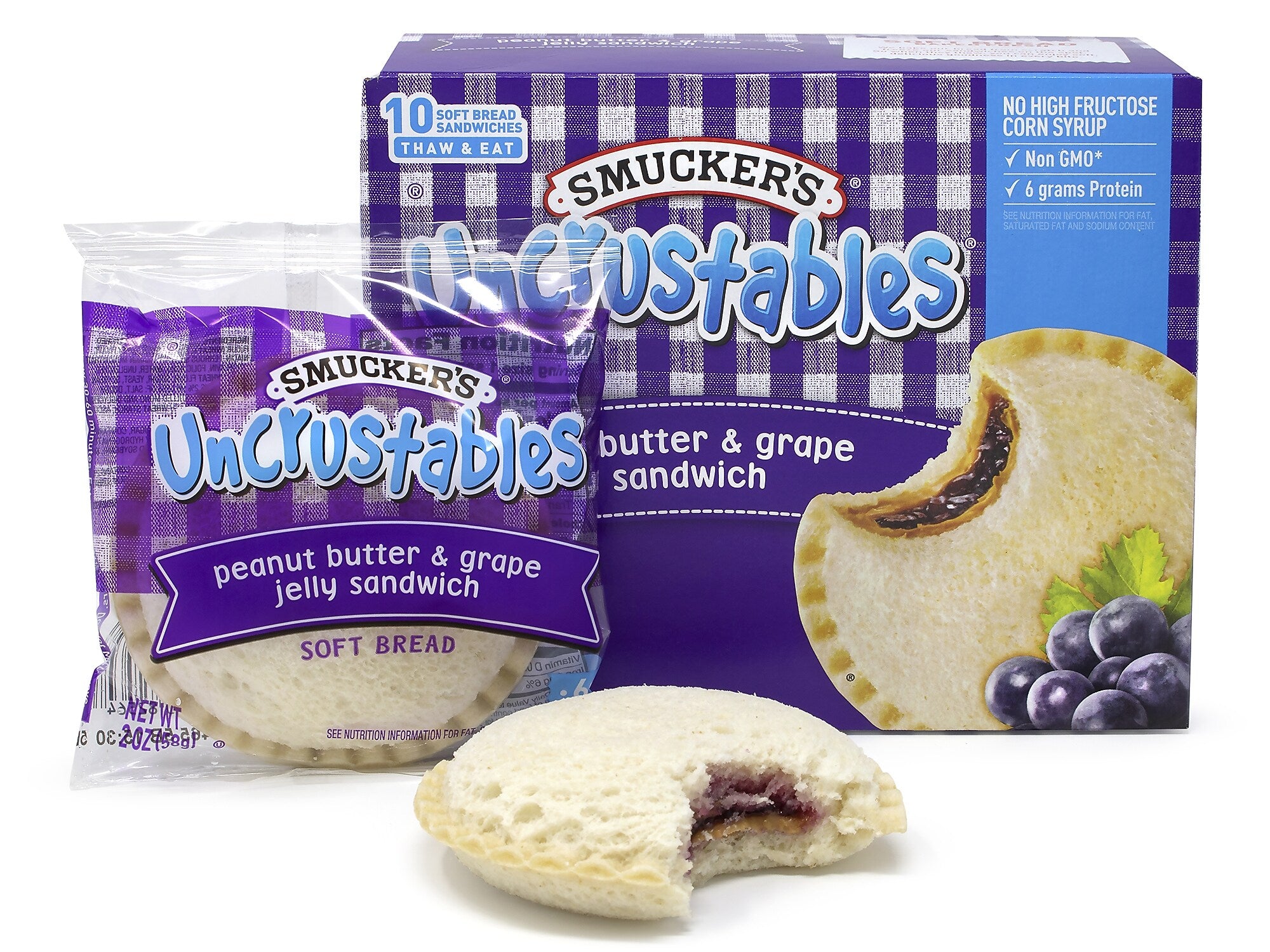 Smuckers Uncrustables Peanut Butter & Grape Jelly Sandwich, 2 oz., 2/Box (903-00135)