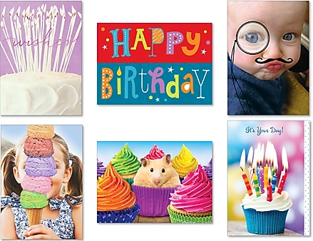 Viabella Traditional Birthday Assortment, Birthday, 5" x 7", 6/Pack