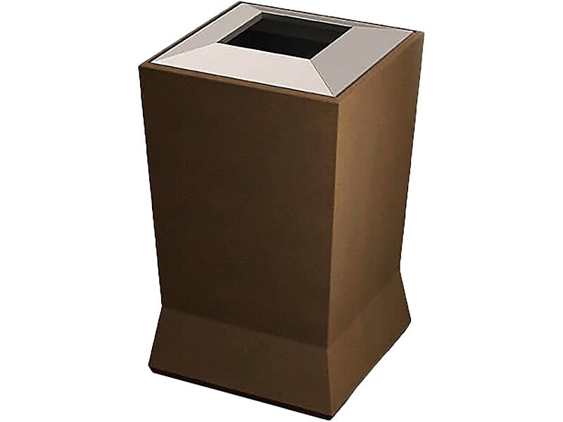Commercial Zone ModTec Polyethylene/Stainless Steel Trash Can with no Lid, Old Bronze, 39 Gal. (724665)