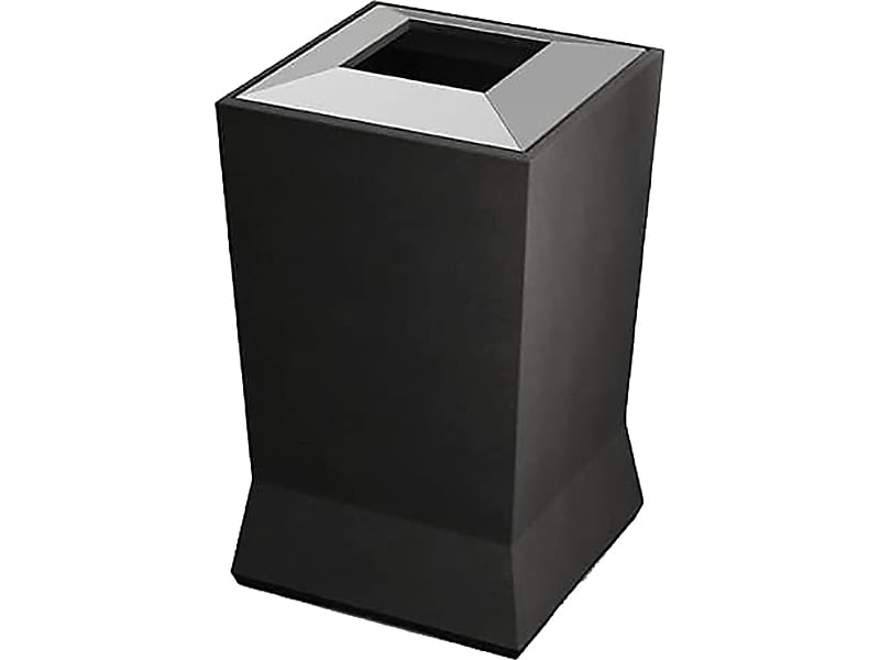 Commercial Zone ModTec Polyethylene/Stainless Steel Trash Can with no Lid, Gunmetal Satin, 39 Gal. (724666)