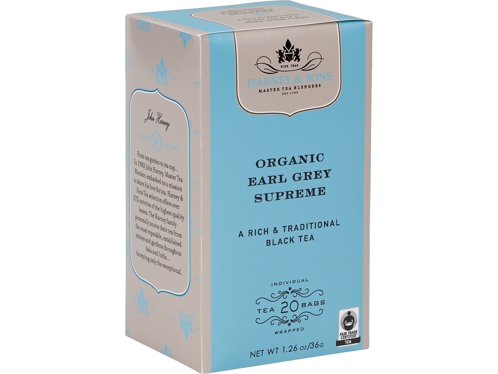 Harney & Sons Supreme Earl Grey Tea Bags, 20/Pack (30686)