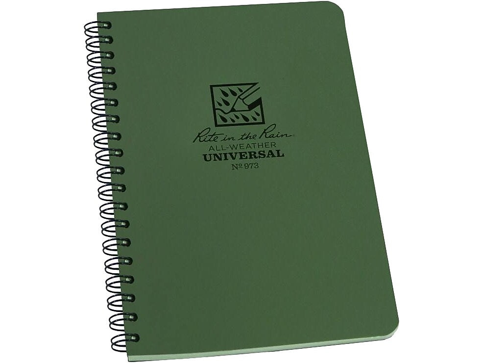 Rite In The Rain All-Weather 1-Subject Pocket Notebook, 4.88" x 7", Graph Ruled, 32 Sheets, Green (973)