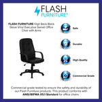 Flash Furniture Holly Vinyl Swivel High Back Executive Office Chair, Black (H8021)