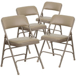 Flash Furniture HERCULES™ Curved Triple Braced Vinyl Armless Folding Chair, Beige, 4/Pack (4HF3MC309AVBGE)