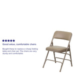Flash Furniture HERCULES™ Curved Triple Braced Vinyl Armless Folding Chair, Beige, 4/Pack (4HF3MC309AVBGE)