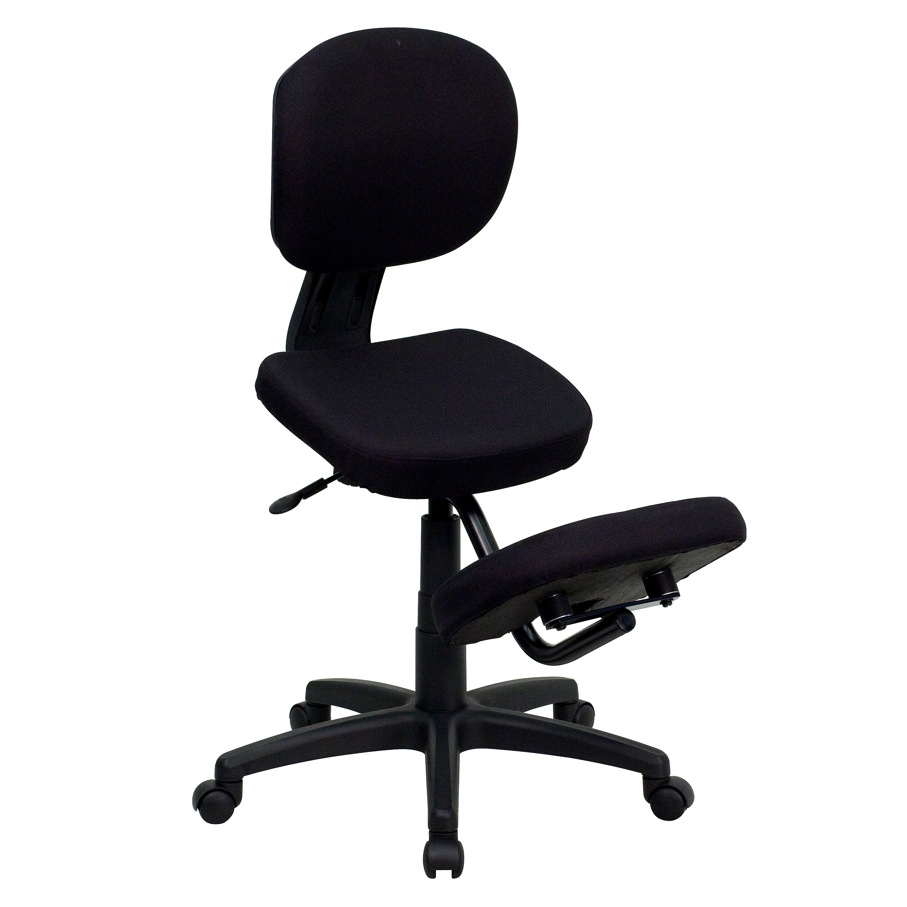 Flash Furniture Tatum Armless Ergonomic Fabric Mobile Kneeling Posture Task Office Chair, Black (WL1430)