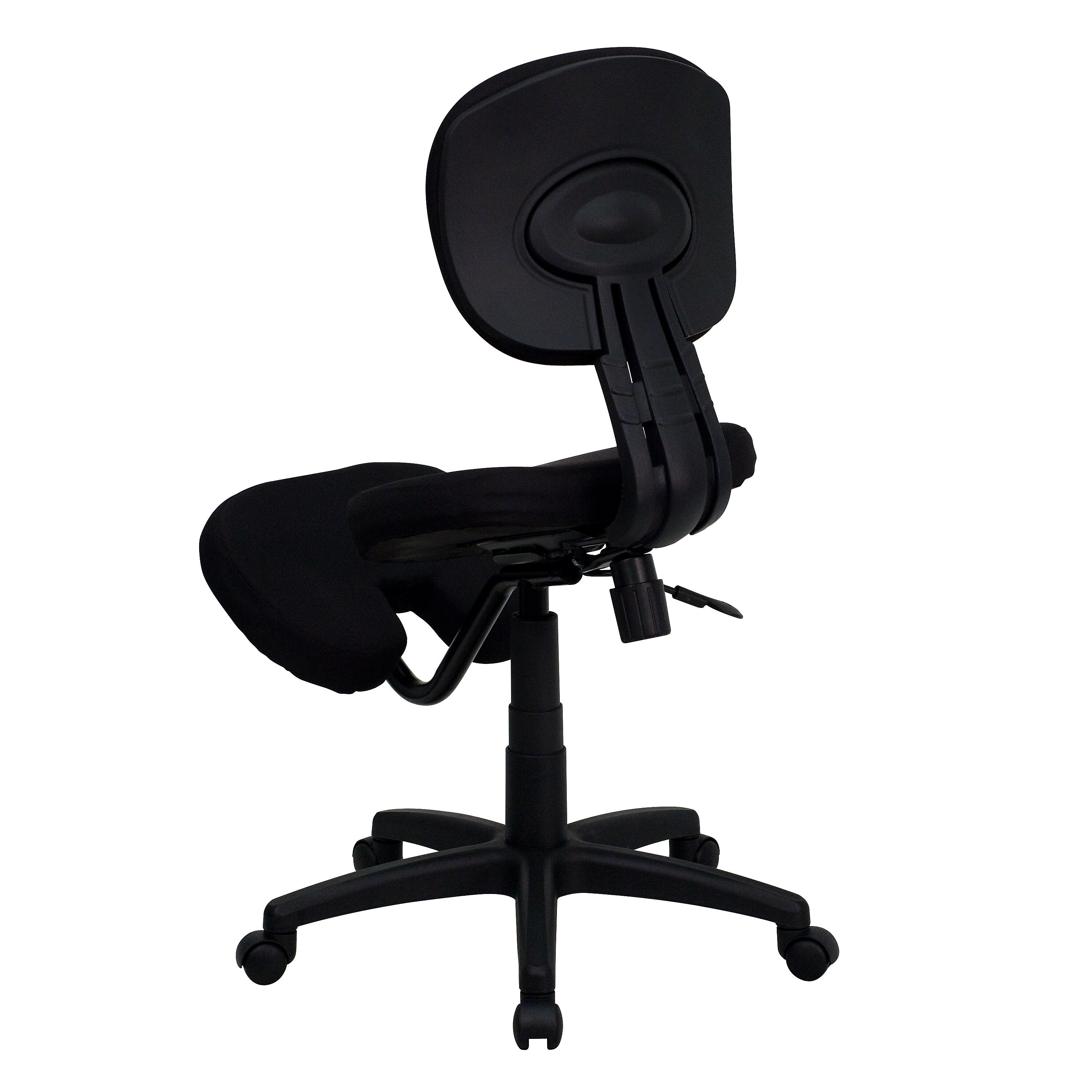 Flash Furniture Tatum Armless Ergonomic Fabric Mobile Kneeling Posture Task Office Chair, Black (WL1430)