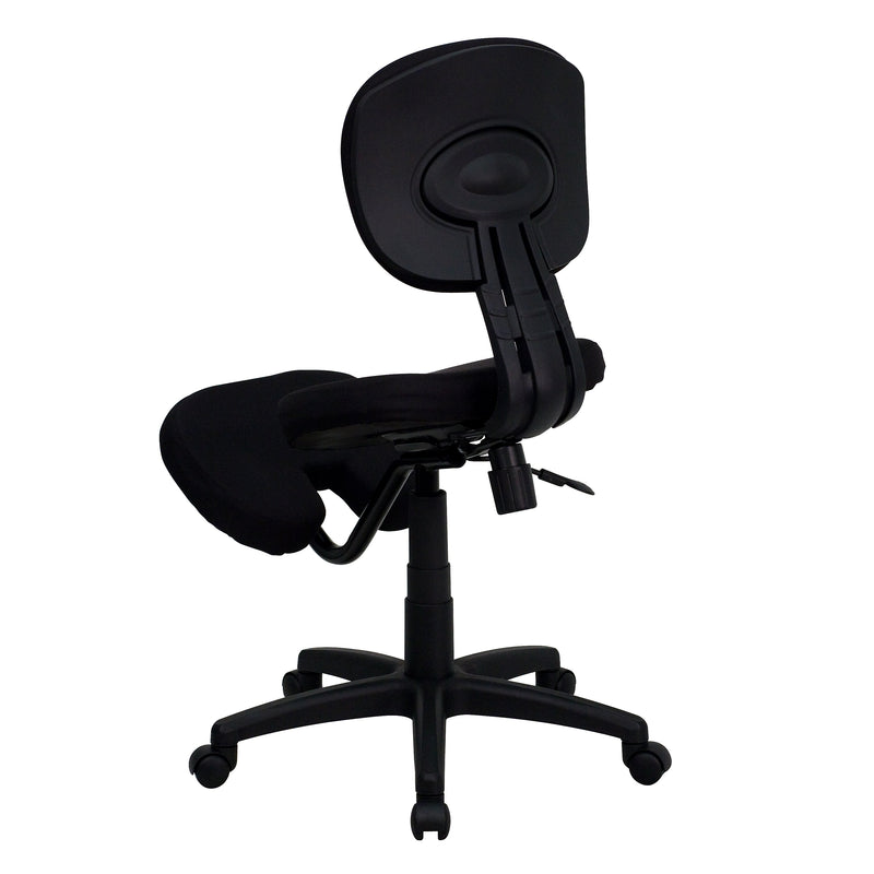 Flash Furniture Tatum Armless Ergonomic Fabric Mobile Kneeling Posture Task Office Chair, Black (WL1430)