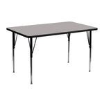 Flash Furniture Wren Rectangular Activity Table, 24" x 48", Height Adjustable, Gray (XUA2448RECGYHA)