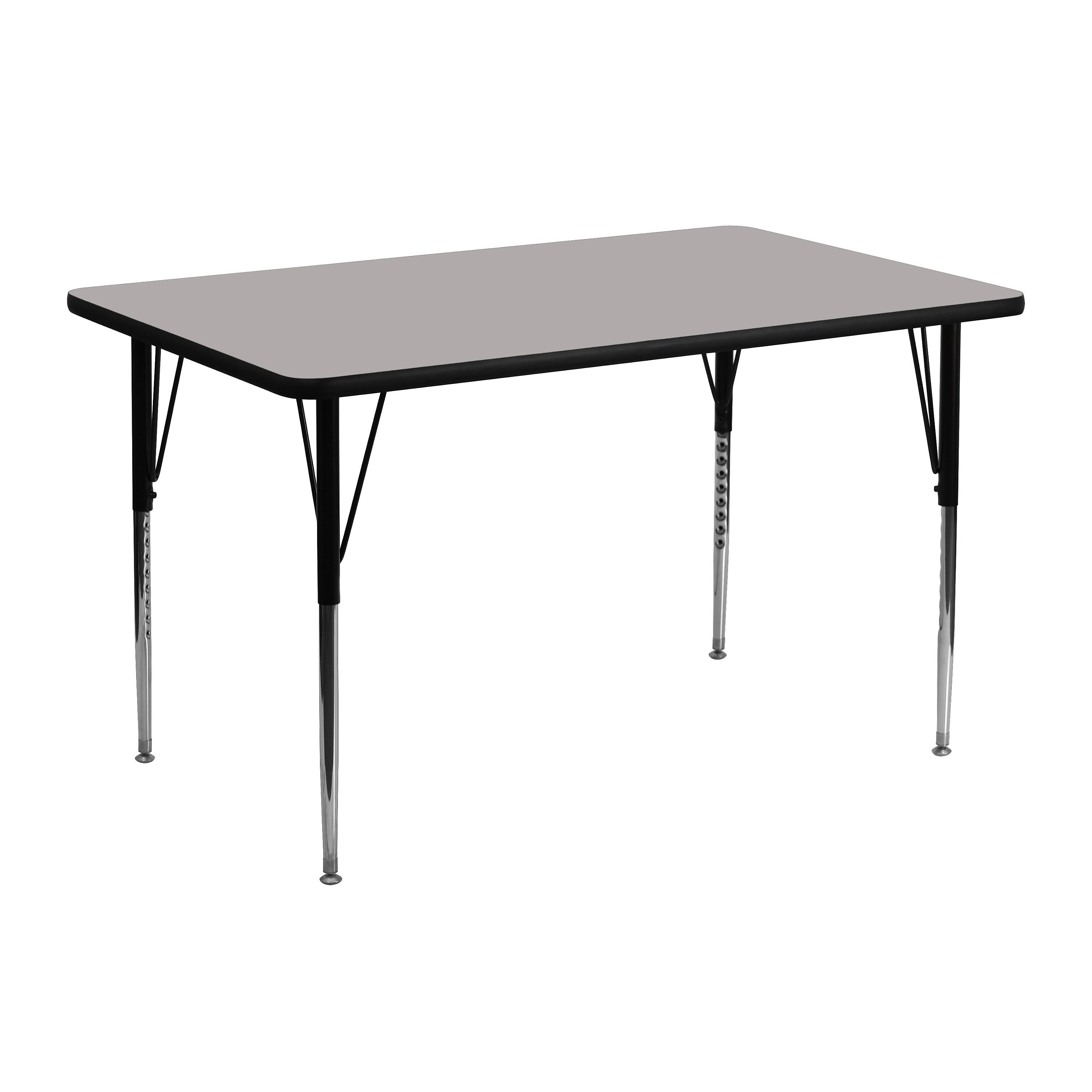 Flash Furniture Wren Rectangular Activity Table, 24" x 48", Height Adjustable, Gray (XUA2448RECGYHA)