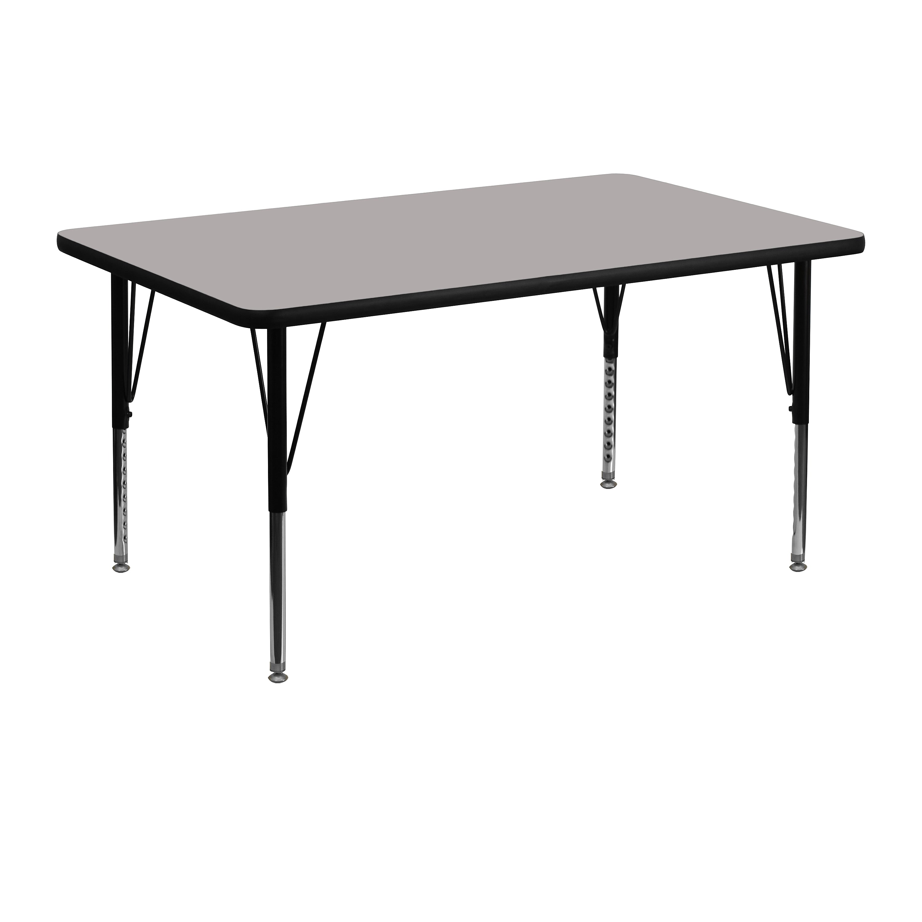 Flash Furniture Wren Rectangular Activity Table, 30'' x 48'', Height Adjustable, Gray (XUA3048RECGYHP)