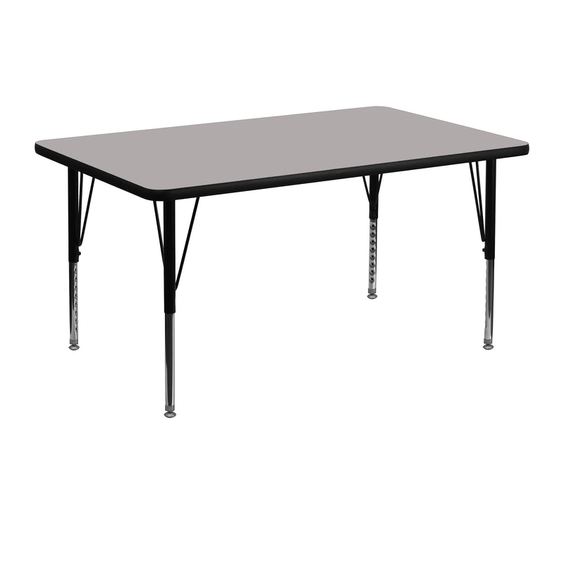 Flash Furniture Wren Rectangular Activity Table, 30'' x 48'', Height Adjustable, Gray (XUA3048RECGYHP)