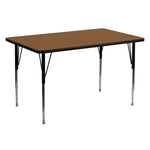 Flash Furniture Wren Rectangular Activity Table, 30" x 60", Height Adjustable, Oak (XUA3060RECOAKHA)