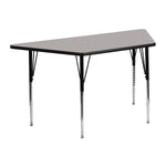Flash Furniture Wren Trapezoid Activity Table, 22.5" x 45", Height Adjustable, Gray (XUA2448TRAPGYHA)