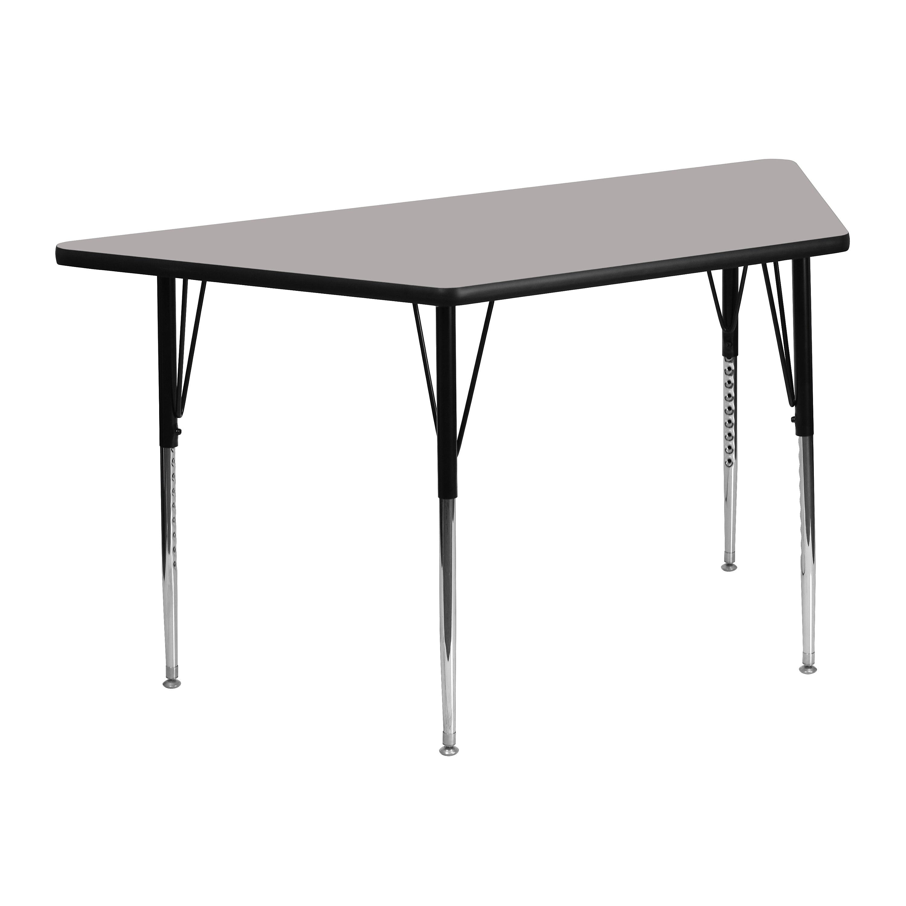 Flash Furniture Wren Trapezoid Activity Table, 22.5" x 45", Height Adjustable, Gray (XUA2448TRAPGYHA)