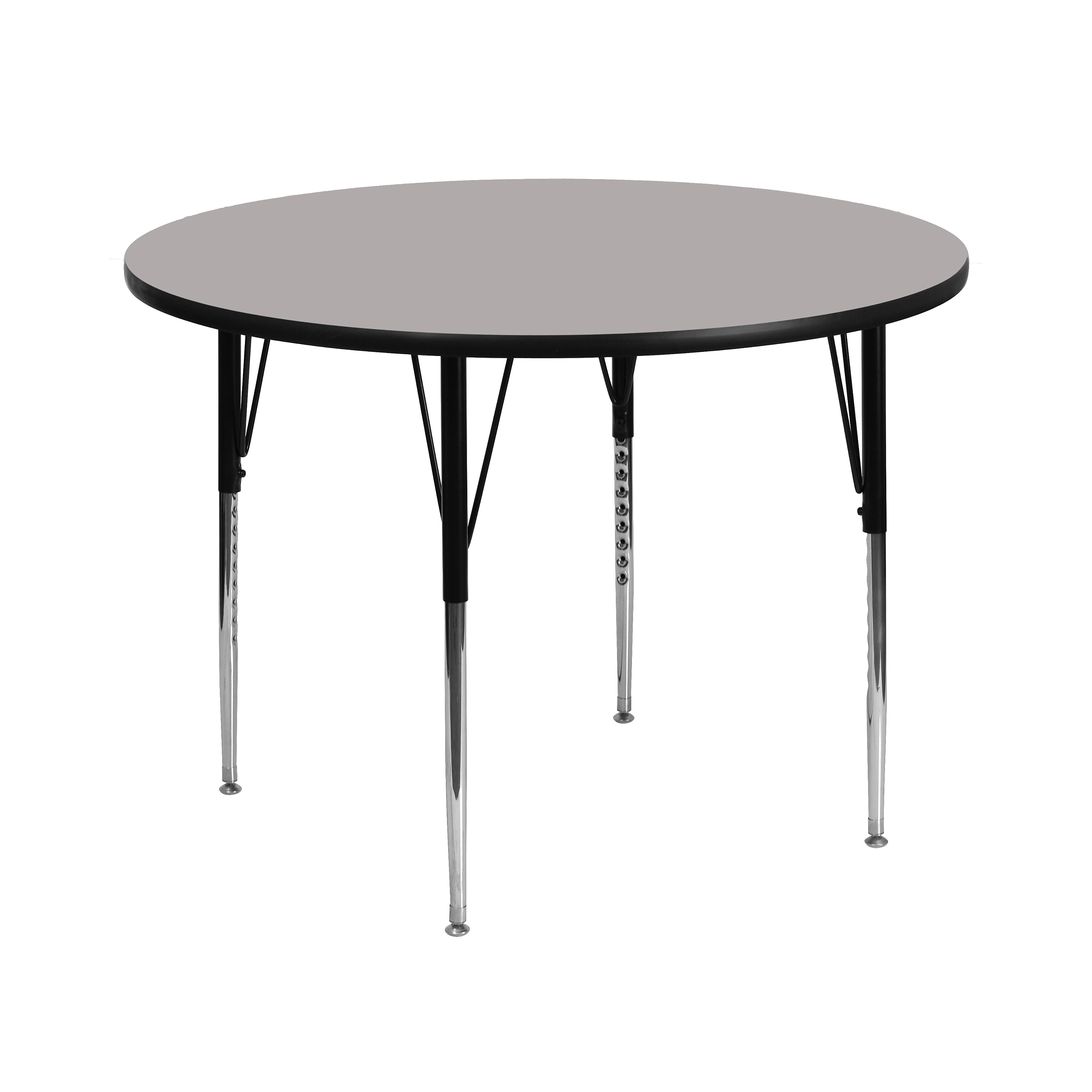 Flash Furniture Wren 42'' Round Activity Table, Height Adjustable, Gray (XUA42RNDGYHA)