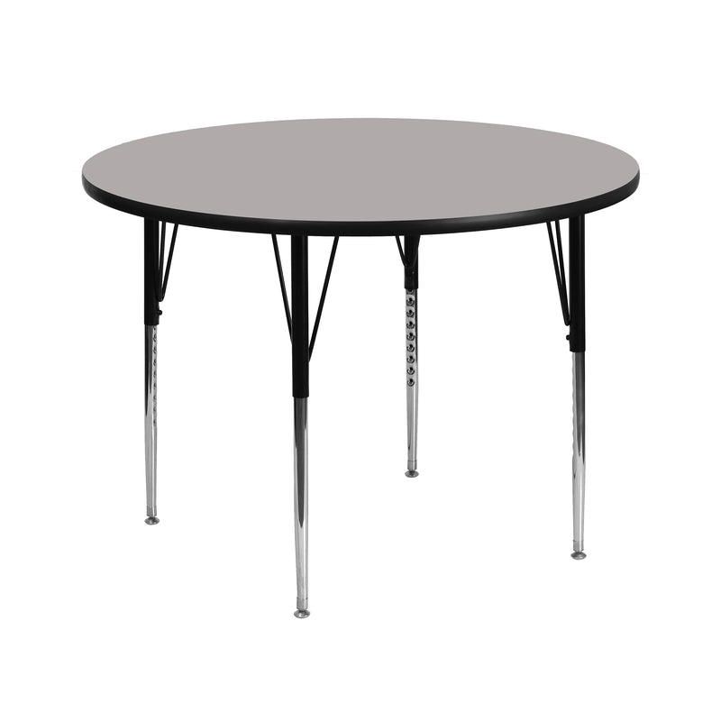 Flash Furniture Wren 42'' Round Activity Table, Height Adjustable, Gray (XUA42RNDGYHA)