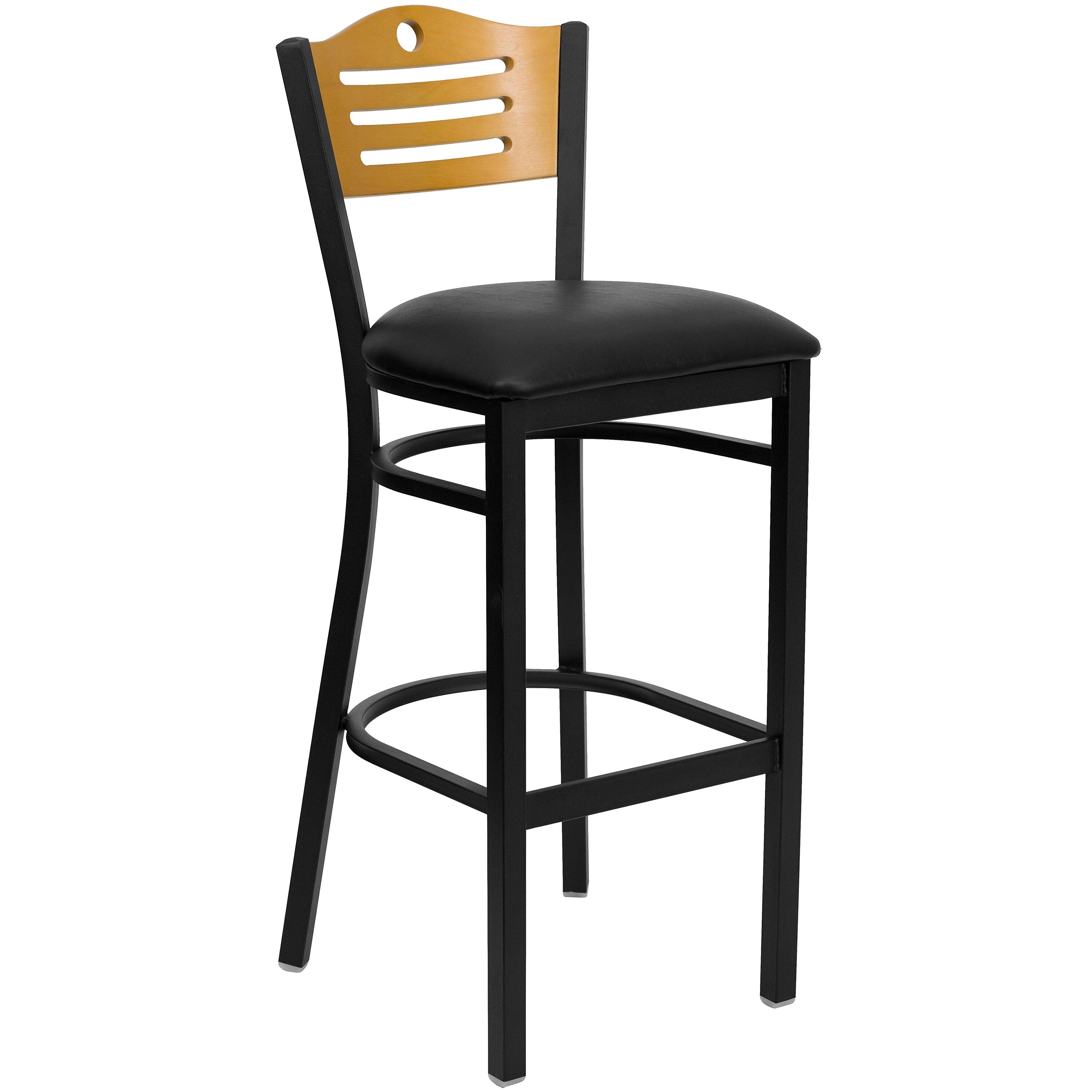 Flash Furniture Wood Back Vinyl Restaurant Barstool, Black (XU6H3BSLTBARBKV)