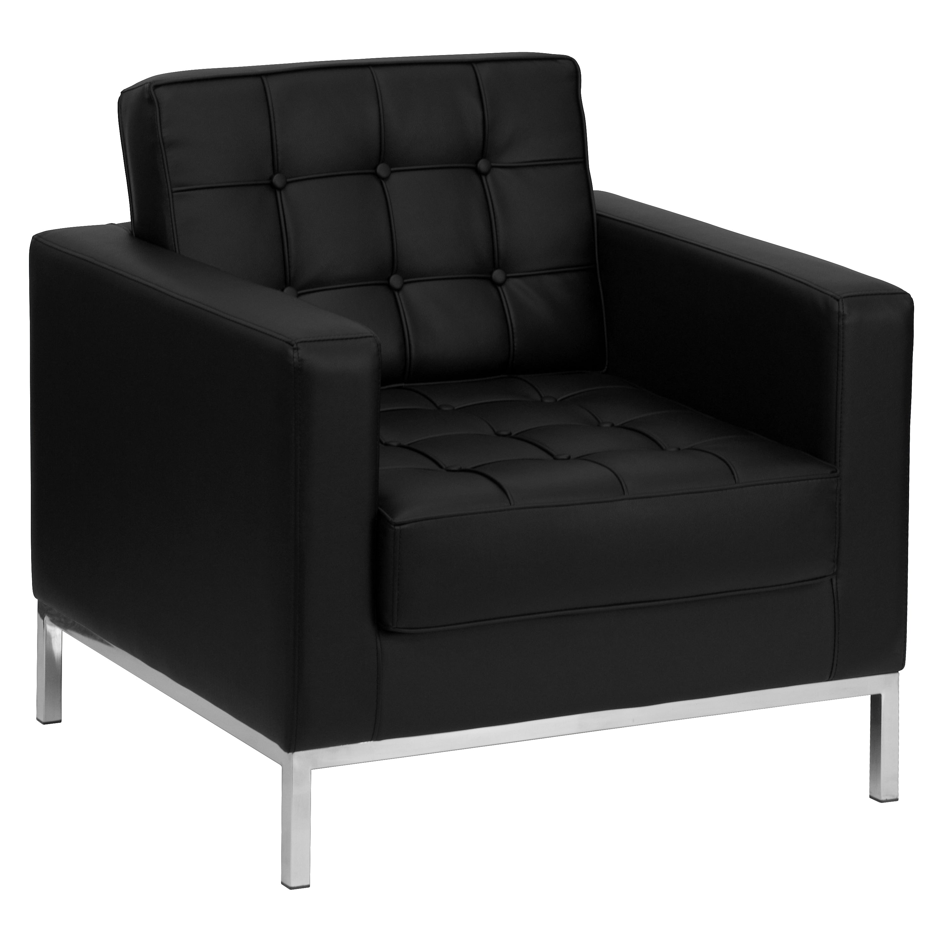 Flash Furniture Hercules Lacey Leather Accent Chair, Black (ZBLACEY8312CHBK)