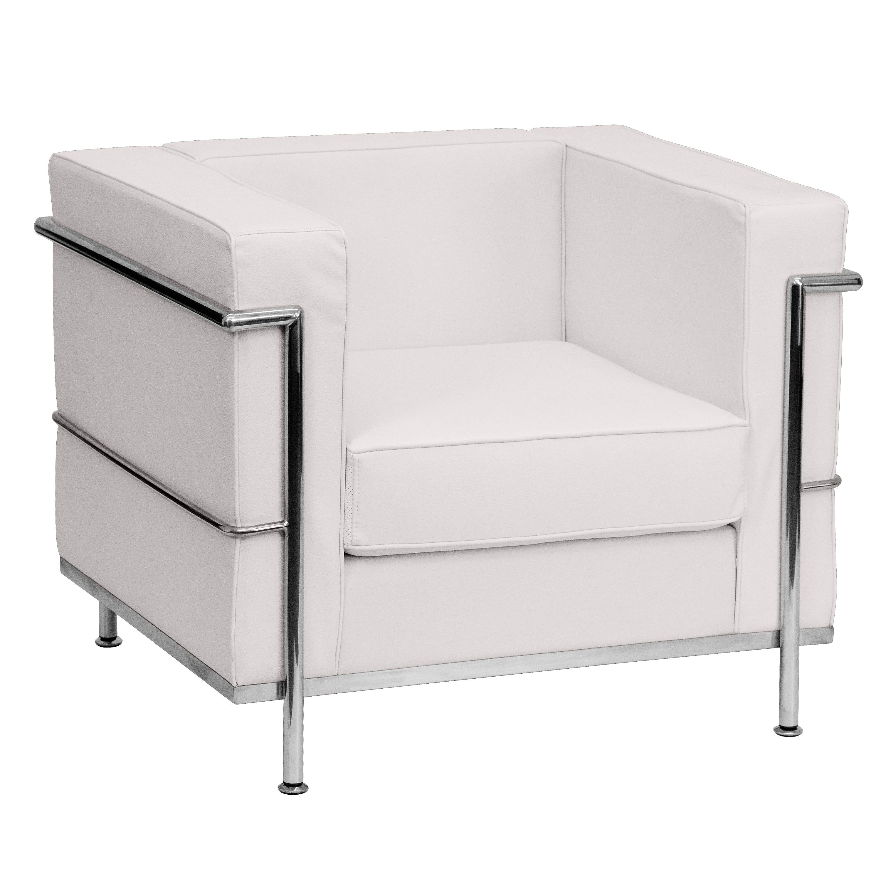 Flash Furniture HERCULES Regal Contemporary Leather Chairs With Encasing Frame (ZBREG8101CHWH)