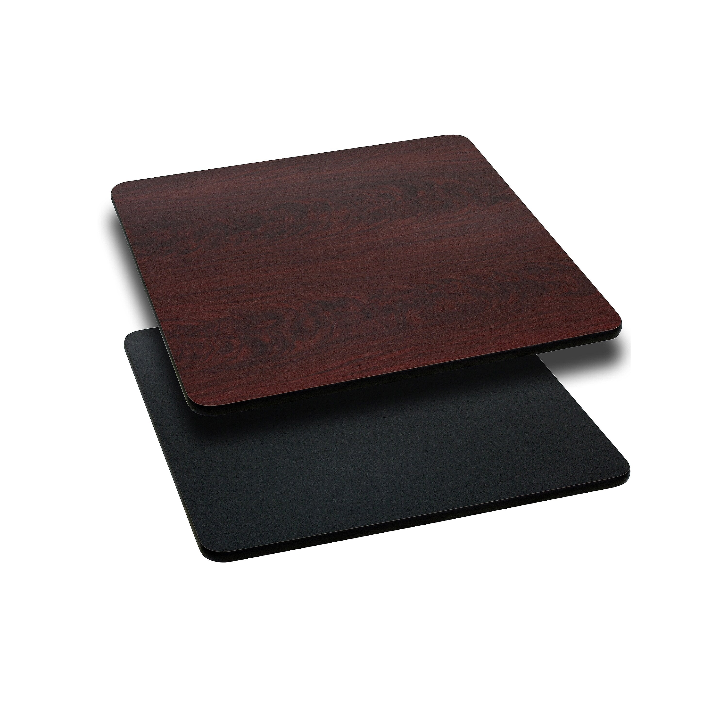 Flash Furniture 24'' Laminate Square Table Top, Black/Mahogany (XUMBT2424)