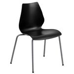 Flash Furniture HERCULES Series Plastic Stacking Chair, Black (RUT288BK)