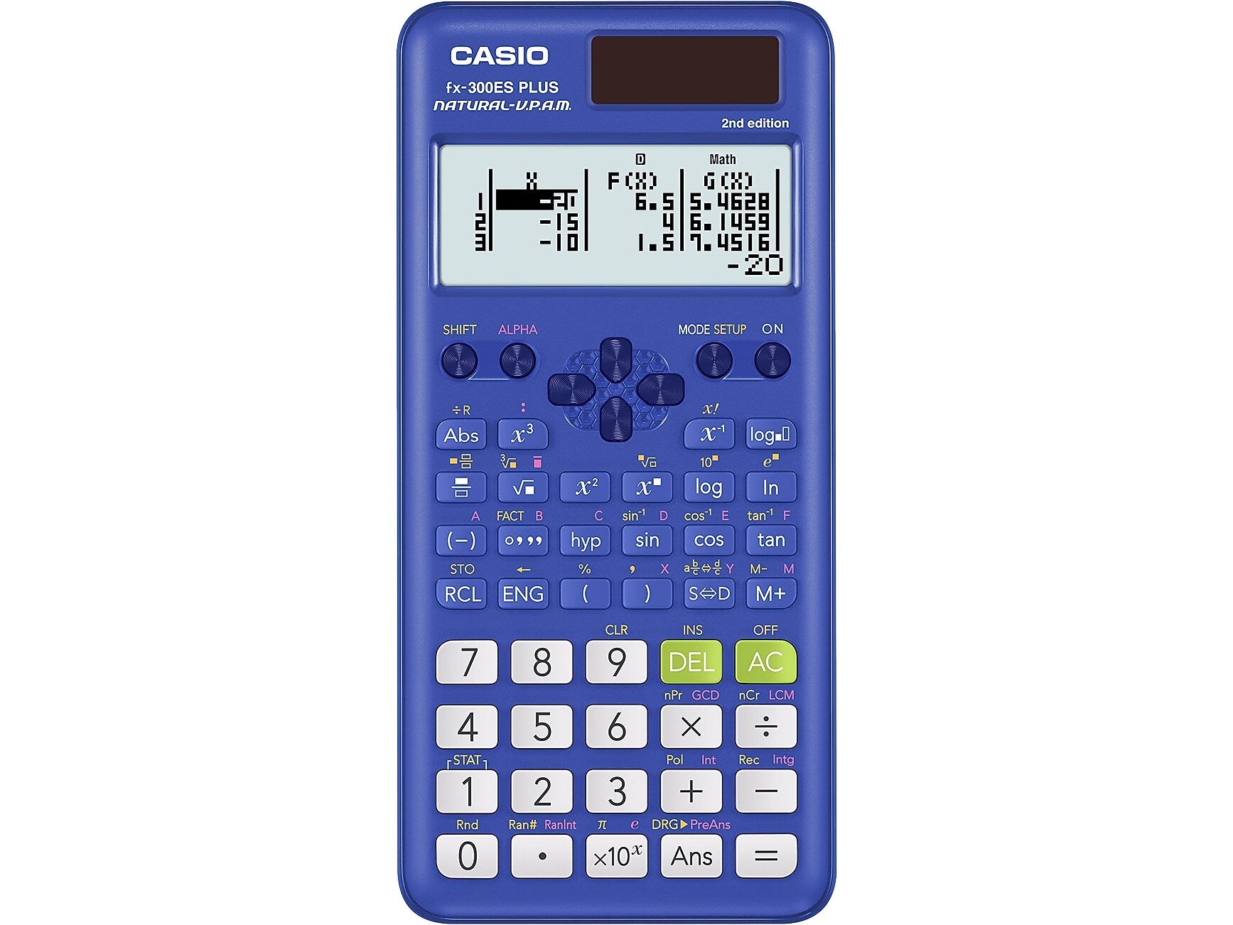 Casio 2nd Edition 16-Digit Solar Powered Scientific Calculator, Blue (FX-300ESPLS2-BU)