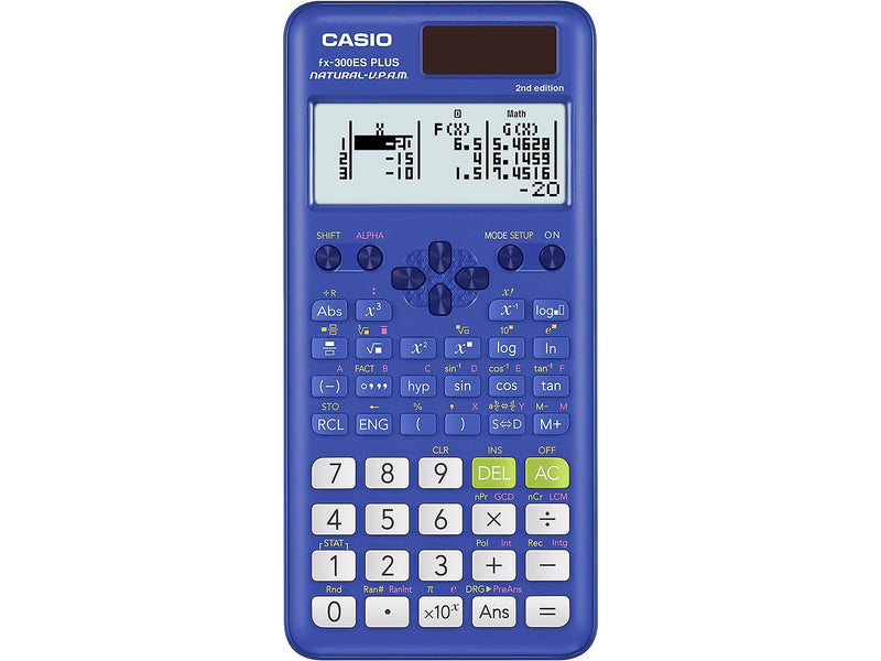 Casio 2nd Edition 16-Digit Solar Powered Scientific Calculator, Blue (FX-300ESPLS2-BU)