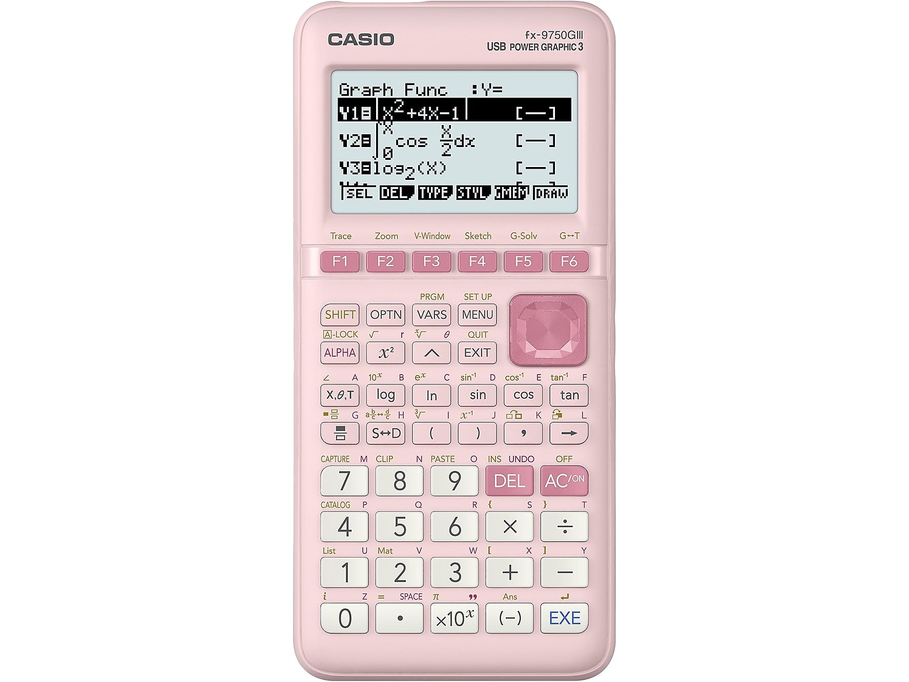 Casio FX-9750GIII-PK Graphing Calculator, Pink