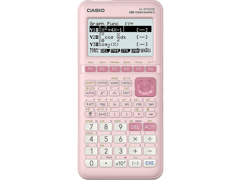 Casio FX-9750GIII-PK Graphing Calculator, Pink