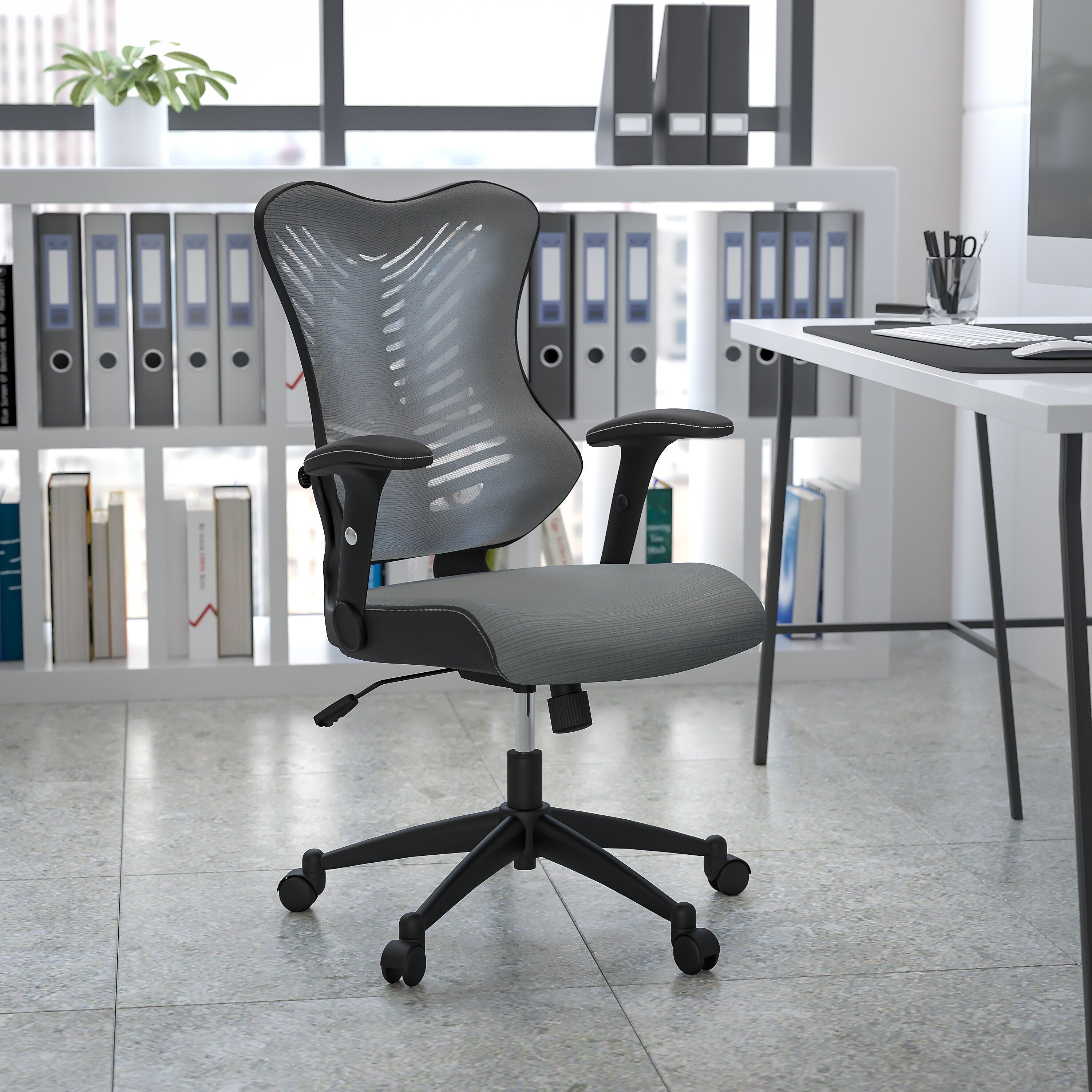 Flash Furniture Kale Ergonomic Mesh Swivel High Back Executive Office Chair, Gray (BLZP806GY)