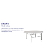 Flash Furniture Stonewall Folding Table, 71" x 71", Granite White (DAD183RZ)