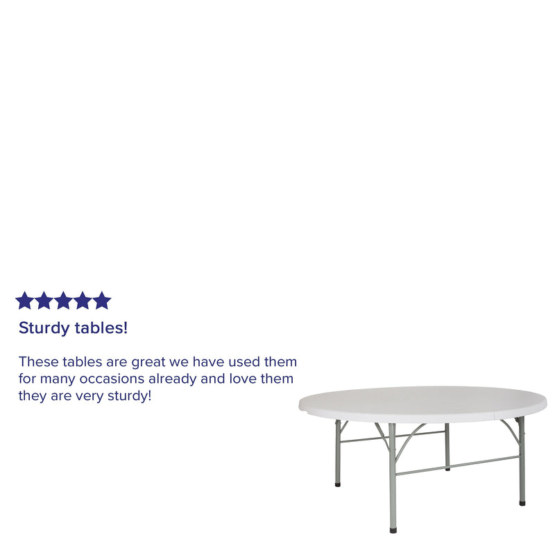 Flash Furniture Stonewall Folding Table, 71" x 71", Granite White (DAD183RZ)
