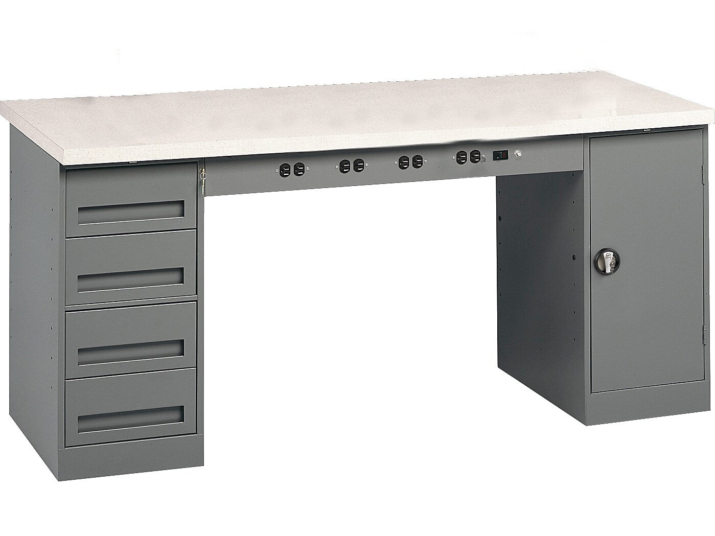 Tennsco Electronic 72" Workstation Table, Medium Gray (EMB-2-3072P-MGY)
