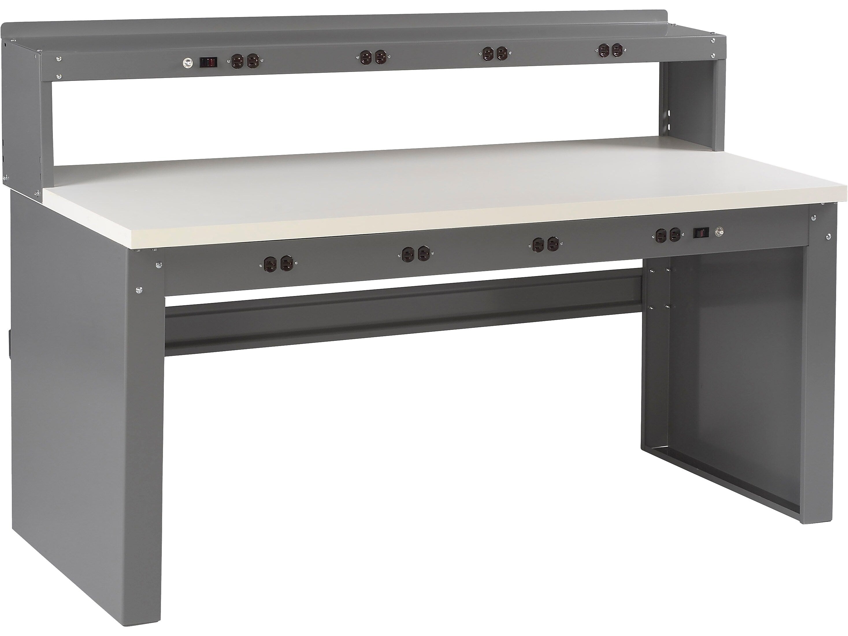 Tennsco Electronic 72" Workstation Table, Medium Gray (EB-2-3672P-MGY)