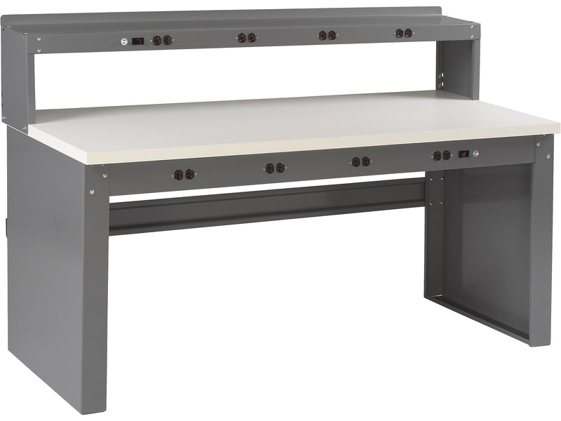 Tennsco Electronic 72" Workstation Table, Medium Gray (EB-2-3672P-MGY)