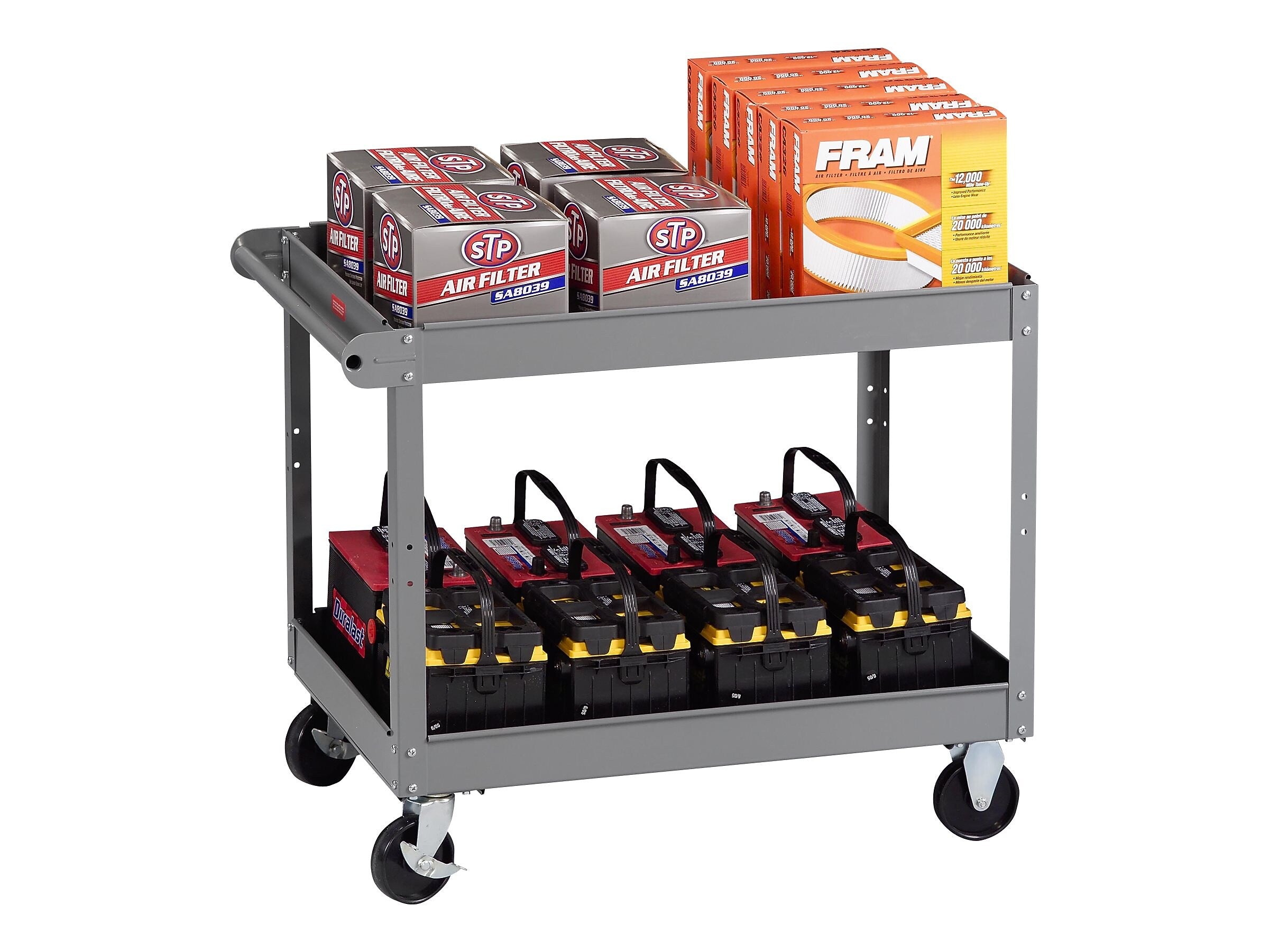 Tennsco 2-Shelf Steel Cart, Medium Gray (SC-2436)