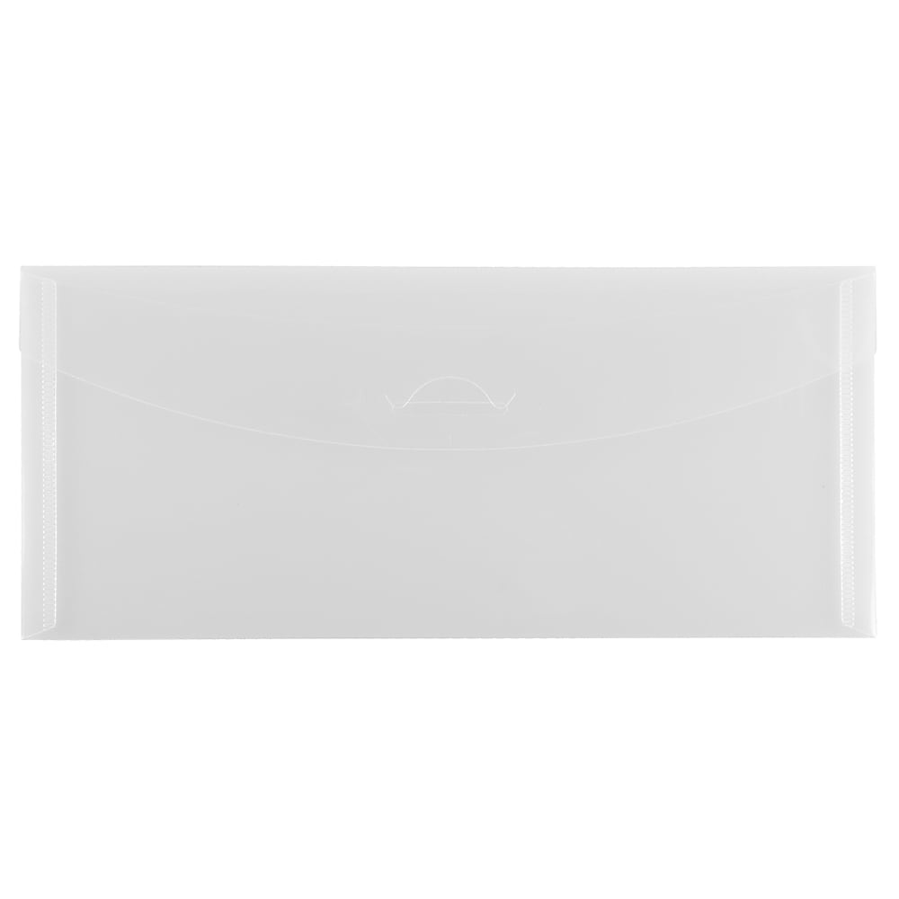 JAM Paper #10 Plastic Envelopes with Tuck Flap Closure, 4.25 x 9.75, Clear, 12/Pack (1541740)